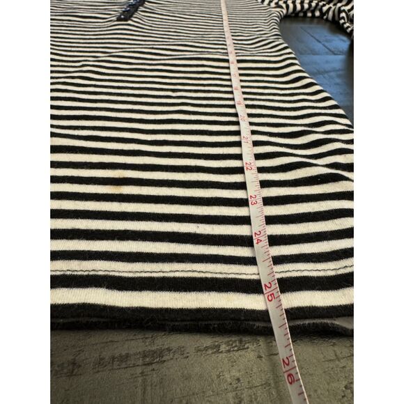 Copper Key Black and White Stripe Rhinestone Bling Long Sleeve Top - Sz XL - Picture 6 of 9